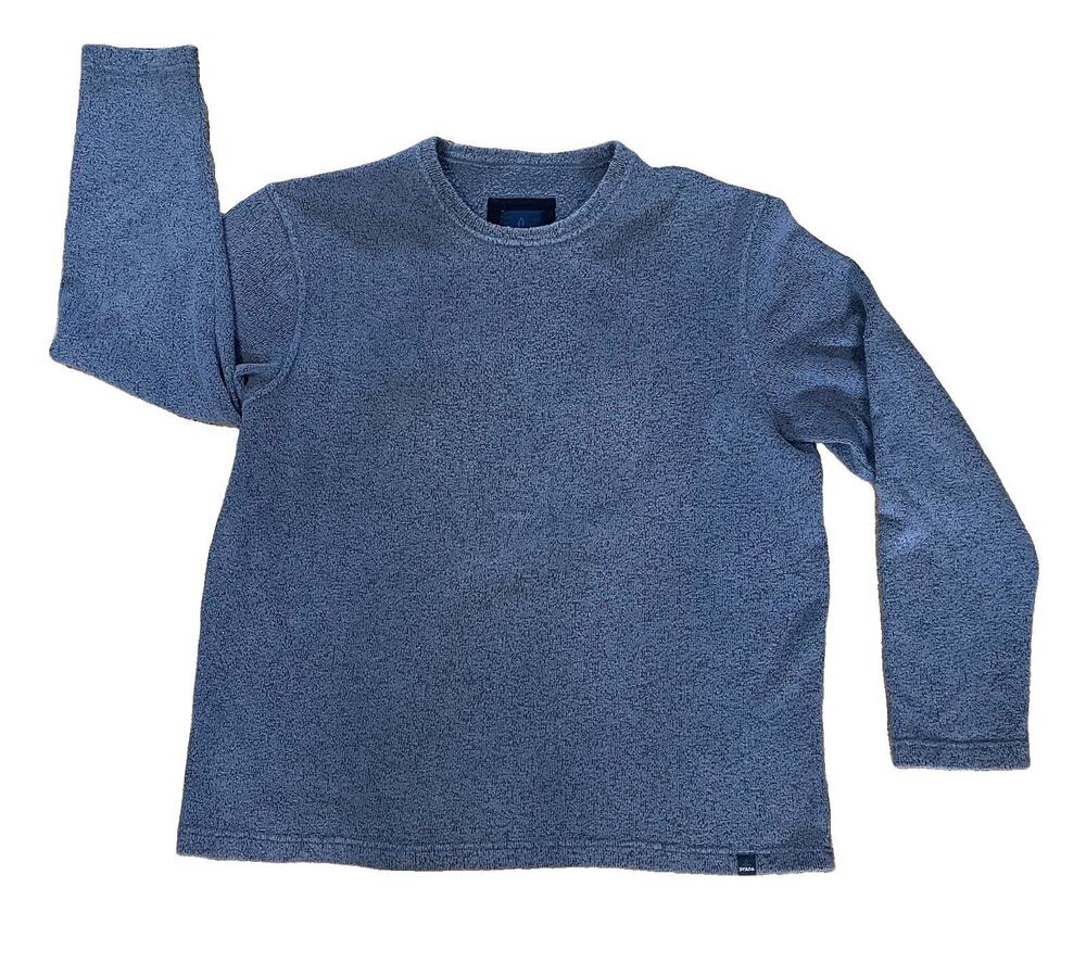 prAna Men's Blue Knit Crew Neck Pullover Sweater Size XL
